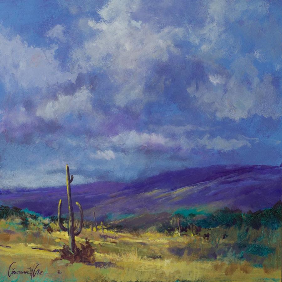 Painting of a western landscape by Lawrence Lee
